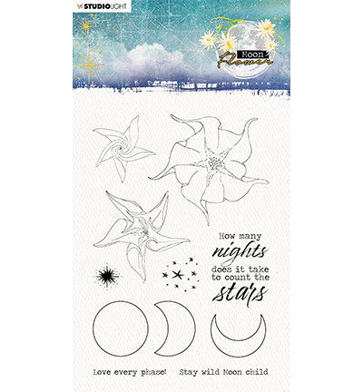 SL-MFL-STAMP133 - StudioLight - SL Clear Stamp How many nights Moon Flower Collection nr.133