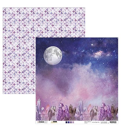 SL-MFL-SCRAP82 - StudioLight - SL Scrap paper Purple night skies Moon Flower Collection nr.82