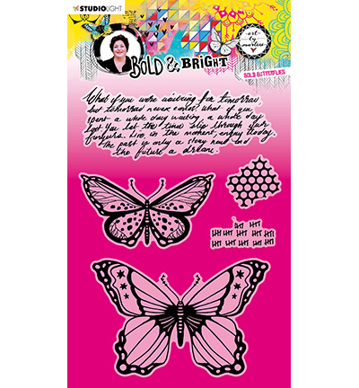 ABM-BB-STAMP126 - Art by Marlene - Bold butterflies Bold and Bright nr.126