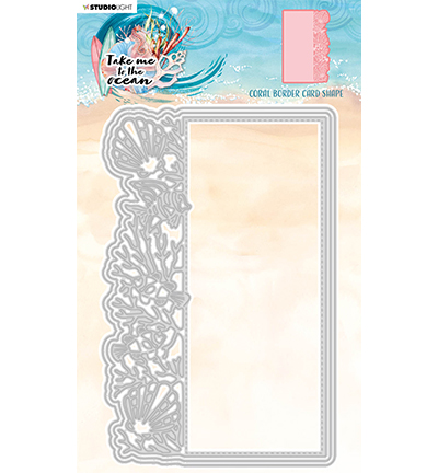  -  - Coral border card shape Take me to the Ocean nr.232