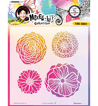 ABM-MUC-MASK133 - Art by Marlene - Floral Quartet Mixed-Up Collection nr.133