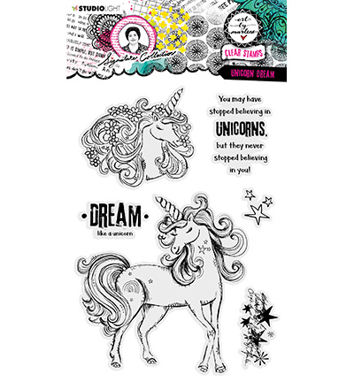 ABM-SI-STAMP404 - Art by Marlene - Unicorn dream Signature Collection nr.404
