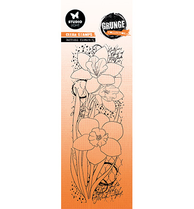 SL-GR-STAMP396 - StudioLight - Daffodil flowers Grunge collection nr.396