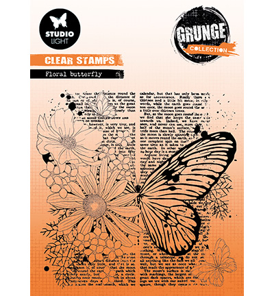 SL-GR-STAMP402 - StudioLight - Floral butterfly Grunge collection nr.402