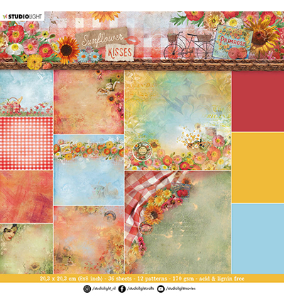 SL-SK-PP88 - StudioLight - Paper pad Background paper Sunflower Kisses nr.88