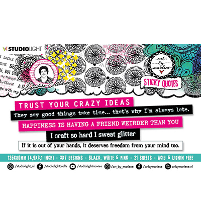 ABM-SI-STIC11 - Art by Marlene - Sticker block Sticky Quotes Signature Collection nr.11