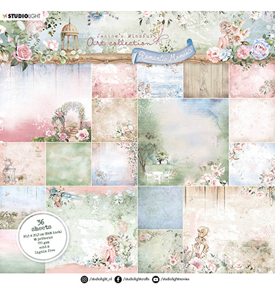 JMA-RM-PP96 - Jenines - Paper pad Background patterns Romantic Moments nr.96
