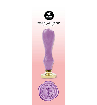 SL-ES-WAX08 - StudioLight - Wax Stamp with handle Purple Made with love Essentials Tools nr.08