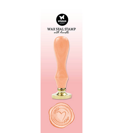 SL-ES-WAX09 - StudioLight - Wax Stamp with handle Peach heart Essentials Tools nr.09