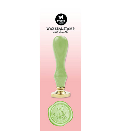 SL-ES-WAX10 - StudioLight - Wax Stamp with handle Green butterfly Essentials Tools nr.10