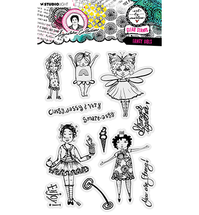 ABM-SI-STAMP638 - Art by Marlene - Fancy girls Signature Collection nr.638