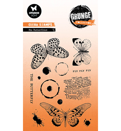 SL-GR-STAMP605 - StudioLight - The Butterflies Grunge Collection nr.605