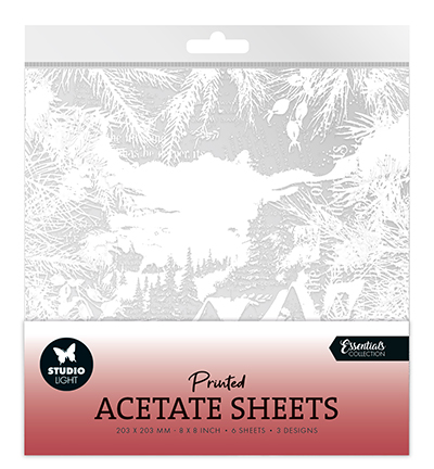  -  - Acetate sheet Snowy town, pine & verses Essentials nr.07