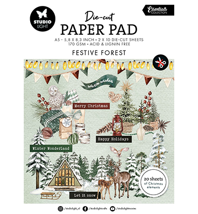 SL-ES-DCPP204 - StudioLight - Paper Pad Festive Forest Essentials nr.204