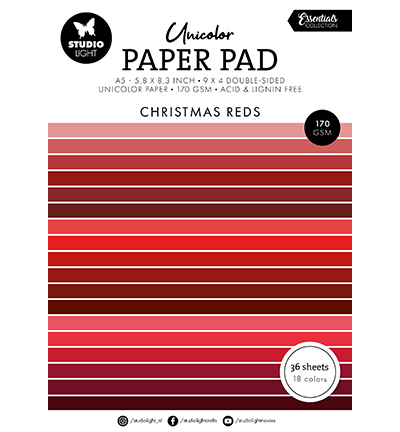 SL-ES-UPP205 - StudioLight - Paper Pad Christmas reds Essentials nr.205