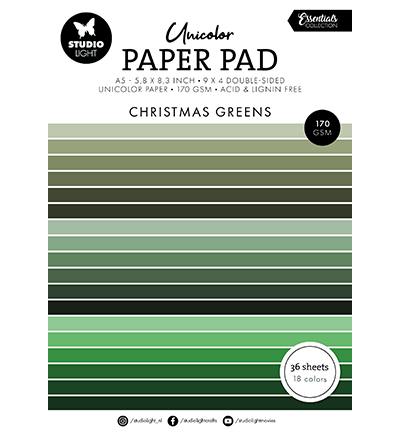 SL-ES-UPP206 - StudioLight - Paper Pad Christmas greens Essentials nr.206