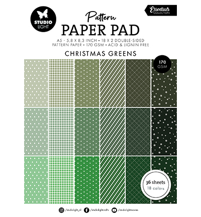  -  - Paper Pad Christmas greens Essentials nr.208