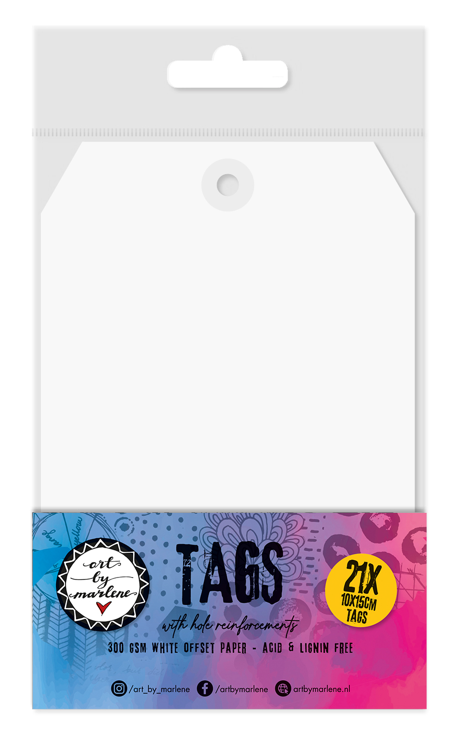 ABM-SI-TAG08 - Art by Marlene - Tags with hole-reinforcements Signature Collection nr.08