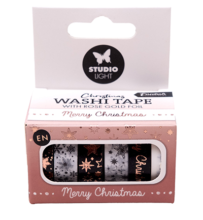 SL-ES-WASH24 - StudioLight - Washi tape Black/white - EN - Rose gold Essentials nr.24