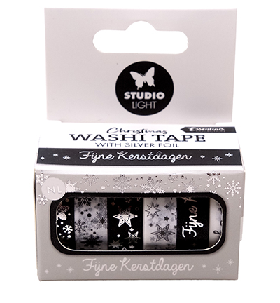 SL-ES-WASH26 - StudioLight - Washi tape Black/white - NL - Silver Essentials nr.26