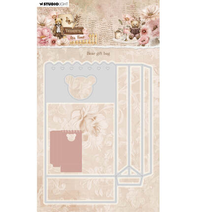 SL-TTT-CD1080 - StudioLight - Bear gift bag Teddys Tea Time nr. 1080