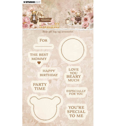 SL-TTT-STAMP924 - StudioLight - Bear gift bag tag accesories Teddys Tea Time nr. 924