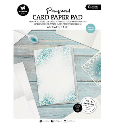 SL-ES-PP443 - StudioLight - SL Card Paper Pad pre-scored white cards Essentials nr. 443