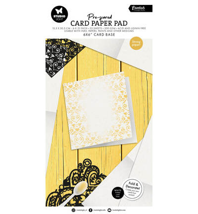 SL-ES-PP445 - StudioLight - Card Paper Pad pre-scored white cards Essentials nr. 445