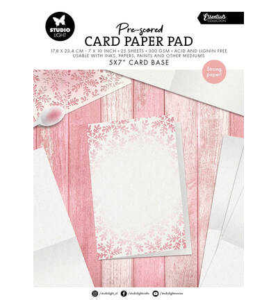 SL-ES-PP447 - StudioLight - Card Paper Pad pre-scored white cards Essentials nr. 447