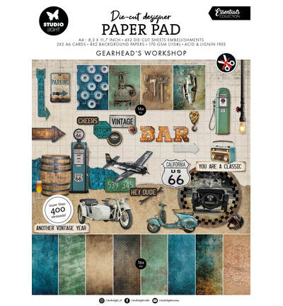 SL-ES-DCPP436 - StudioLight - SL Die-Cut Paper Pad – Gearhead Workshop Essentials nr. 436