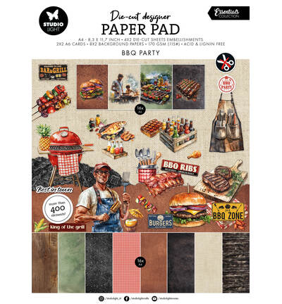 SL-ES-DCPP437 - StudioLight - SL Die-Cut Paper Pad – BBQ Party Essentials nr. 437