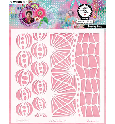 ABM-26-MASK394 - Art by Marlene - ABM Sjabloon – Dancing Lines Art by Marlene nr. 394
