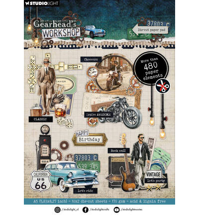 SL-GW-DCPP469 - StudioLight - Die-cut elements Gearheads Workshop - 20 sheets nr. 469