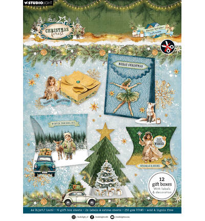 SL-CF-DCPP514 - StudioLight - StudioLight Die-Cut Papierblock – DIY Giftboxes Christmas Forest Nr. 514