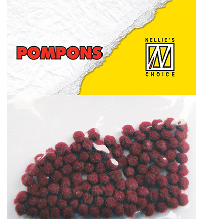 POM024 - Nellies Choice - Mini pompoms Burgundy
