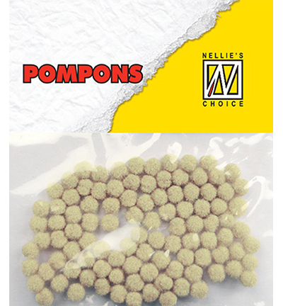 POM025 - Nellies Choice - Mini pompoms Ecru