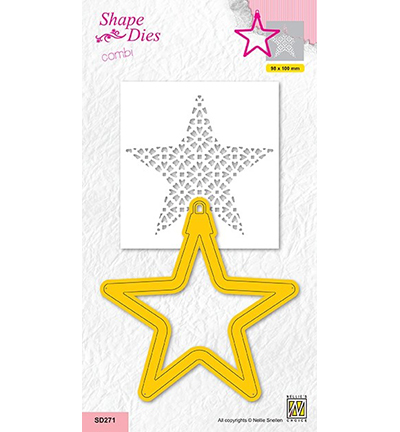 SD271 - Nellies Choice - Christmas ball with inner decor stencil Star