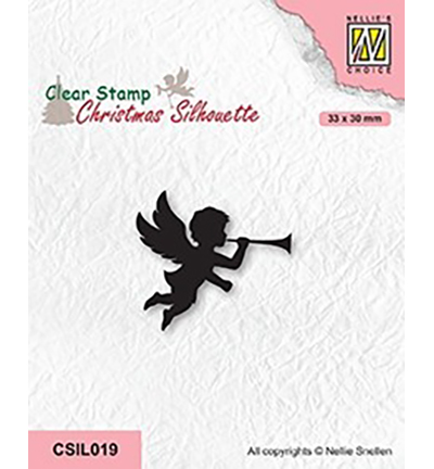 CSIL019 - Nellies Choice - Christmas Silhouettes Angel with trumpet