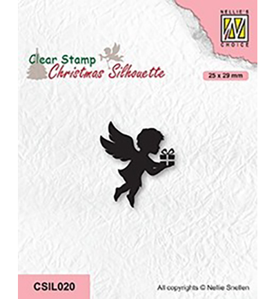 CSIL020 - Nellies Choice - Christmas Silhouettes Angel with present