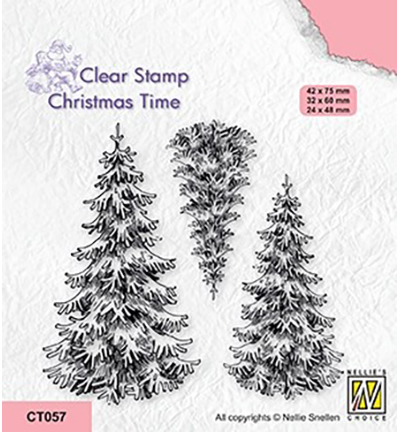 CT057 - Nellies Choice - Christmas time 3 snowy fir trees
