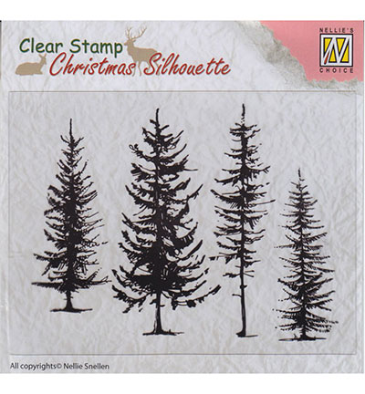 CSIL004 - Nellies Choice - Christmas Silhouette Pine trees