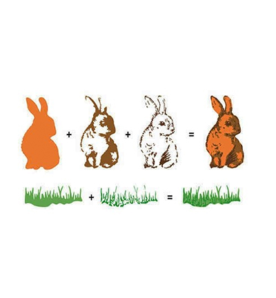 HS3DS003 - Nellies Choice - 3D clear stamps Rabbits