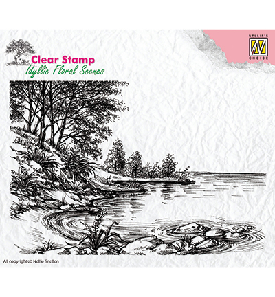 IFS006 - Nellies Choice - Clear Stamps idyllic floral scene Waters edge