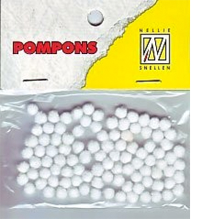 POM001 - Nellies Choice - Mini pompoms White