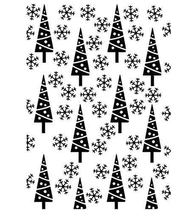 HSFC011 - Nellies Choice - Christmas background Pine-trees and snowflakes