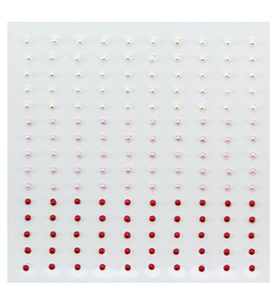 APS201 - Nellies Choice - Adhesive half pearls 3 tinten rood