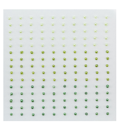 APS202 - Nellies Choice - Adhesive half pearls 3 shades of green