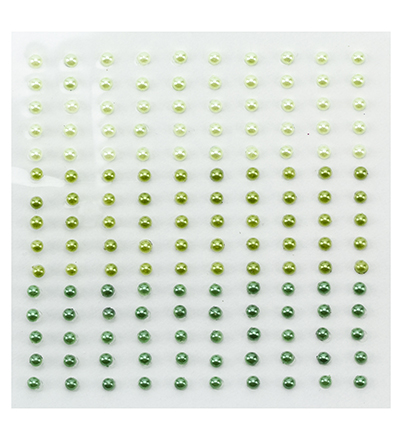 APS302 - Nellies Choice - Adhesive half pearls 3 shades of green