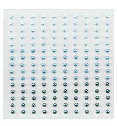 APS303 -  - Demi-perles adhésives 3 teintes bleu