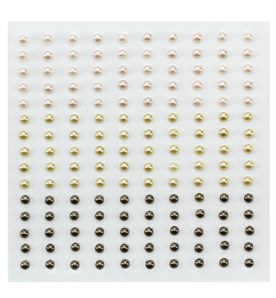 APS305 - Nellies Choice - Adhesive half pearls 3 tinten bruin